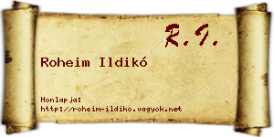 Roheim Ildikó névjegykártya